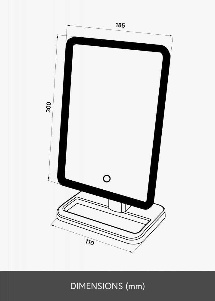 KAILA Espelho para toucador LED un.rip com coluna Bluetooth Branco 18x30 cm