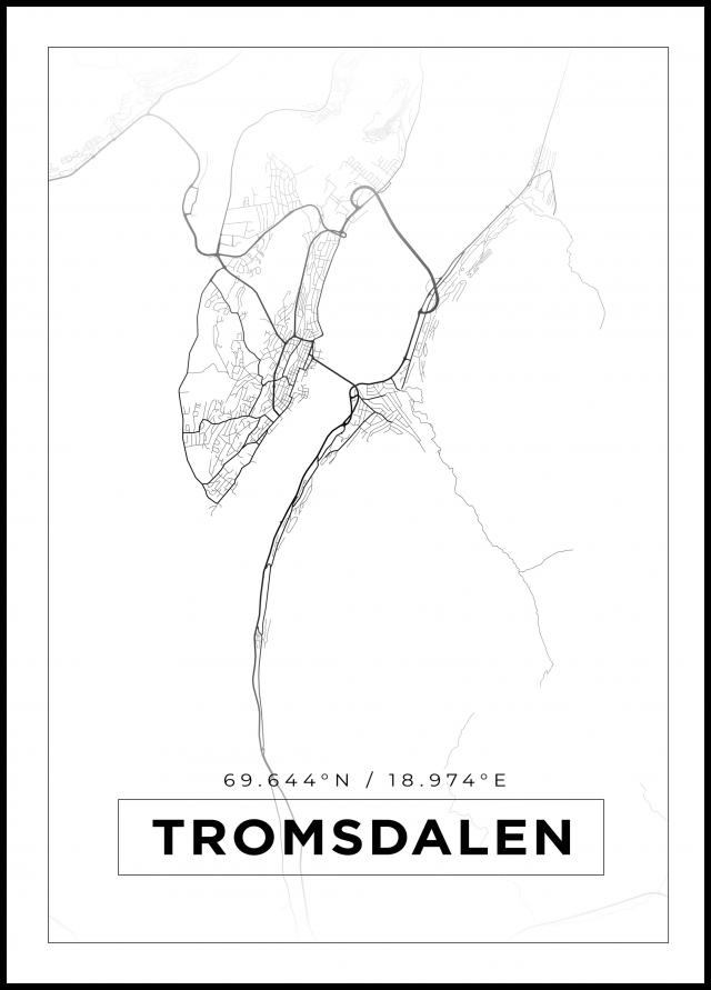 Mapa - Tromsdalen - Cartaz Branco