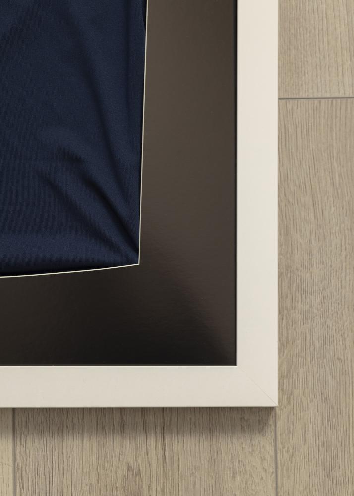 Moldura Jersey Caixa Vidro acrlico Branco/Preto 60x80 cm