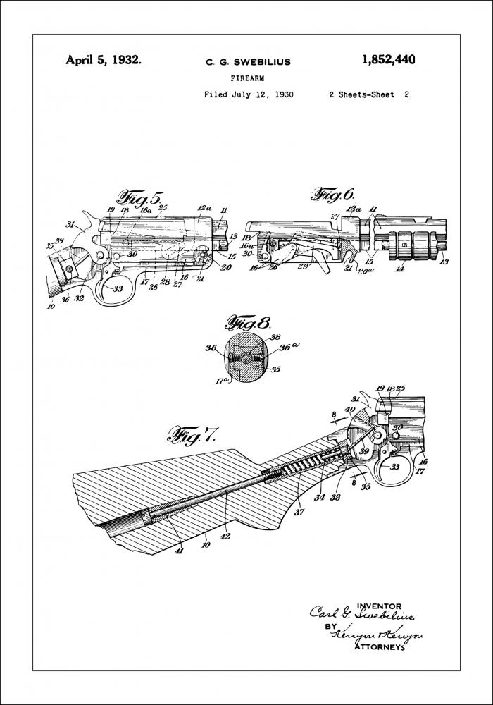 Desenho de patentes - Espingarda II Pster