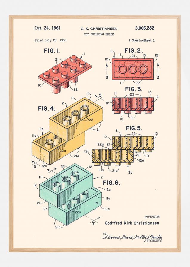 Patent Print - Lego Colors Póster