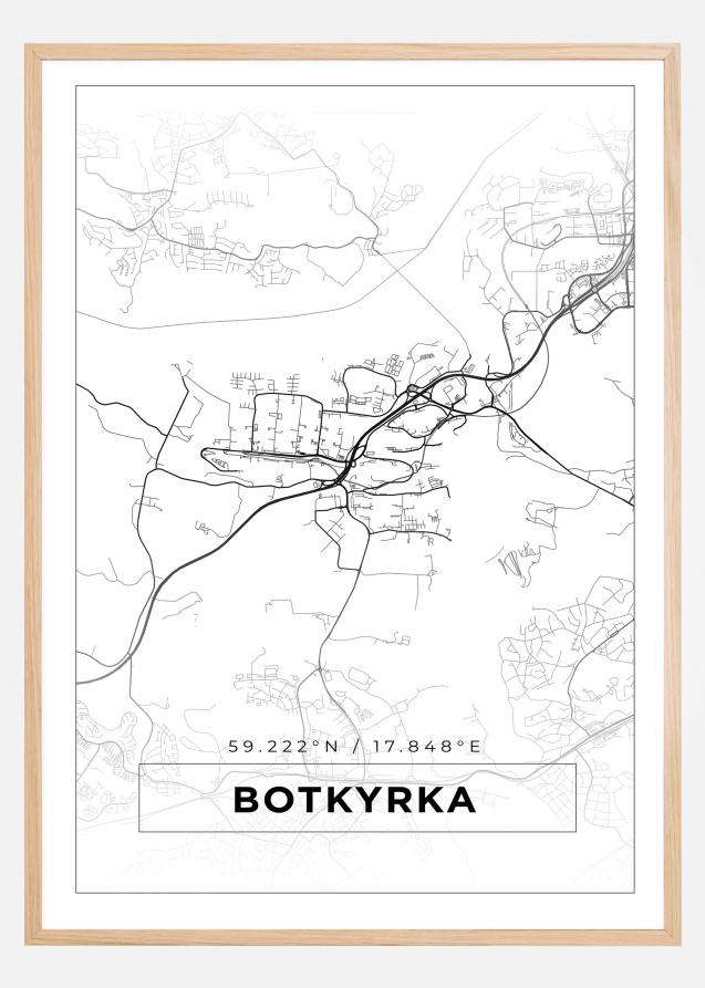 Mapa - Botkyrka - Cartaz Branco