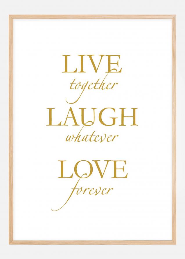 Live, laugh, love - Detalhes em ouro Póster