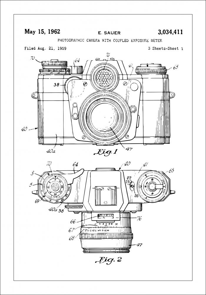 Desenho de patentes - Mquina fotogrfica I Pster