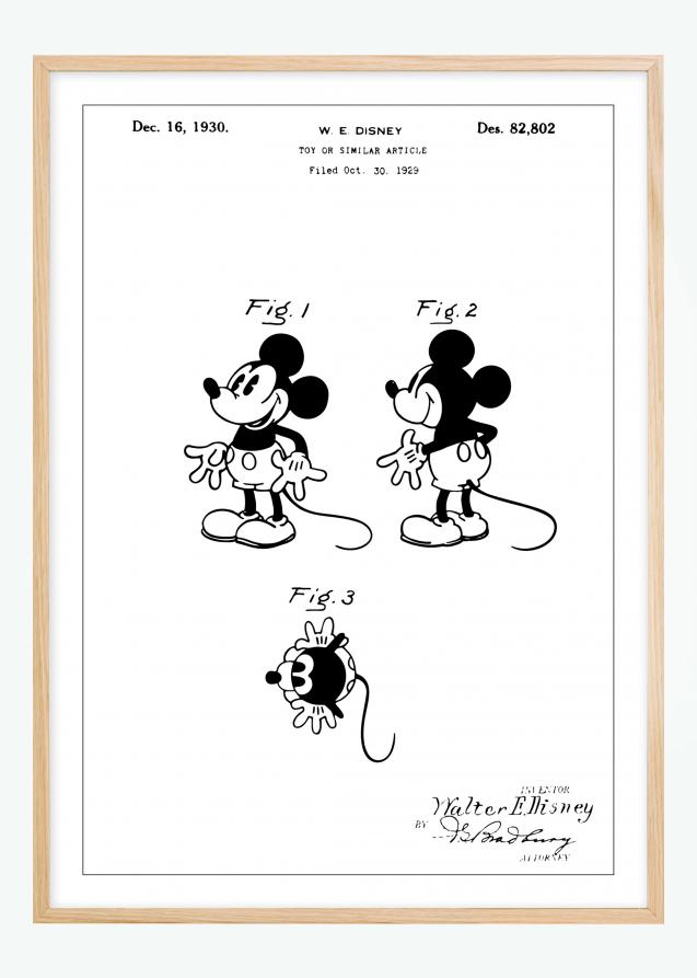 Desenho de patentes - Disney - Rato Mickey Póster