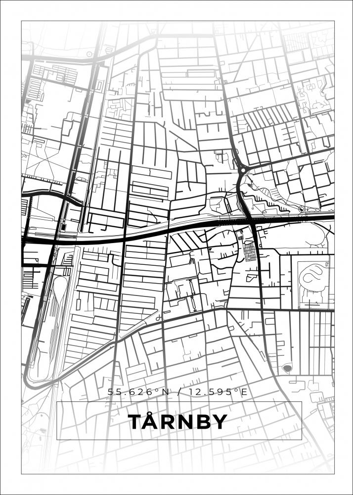 Mapa - Trnby - Cartaz Branco