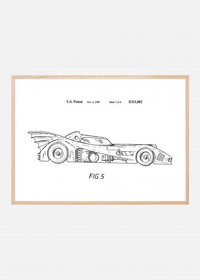 Desenho de patentes - Batman - Batmobile 1990 III Póster