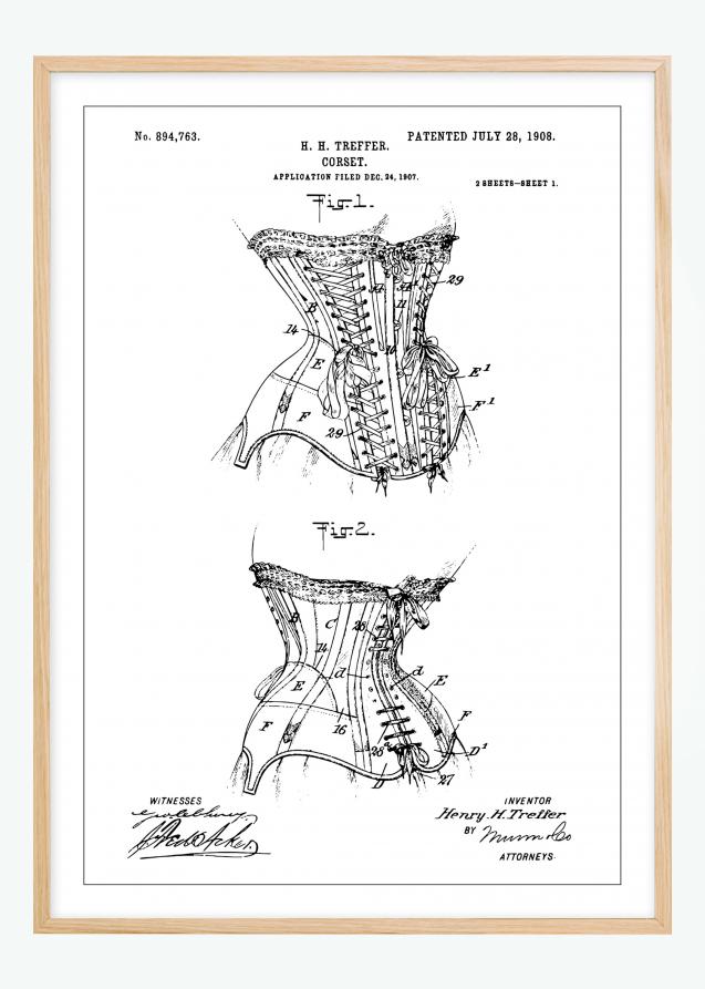 Desenho de patentes - Espartilho I Póster