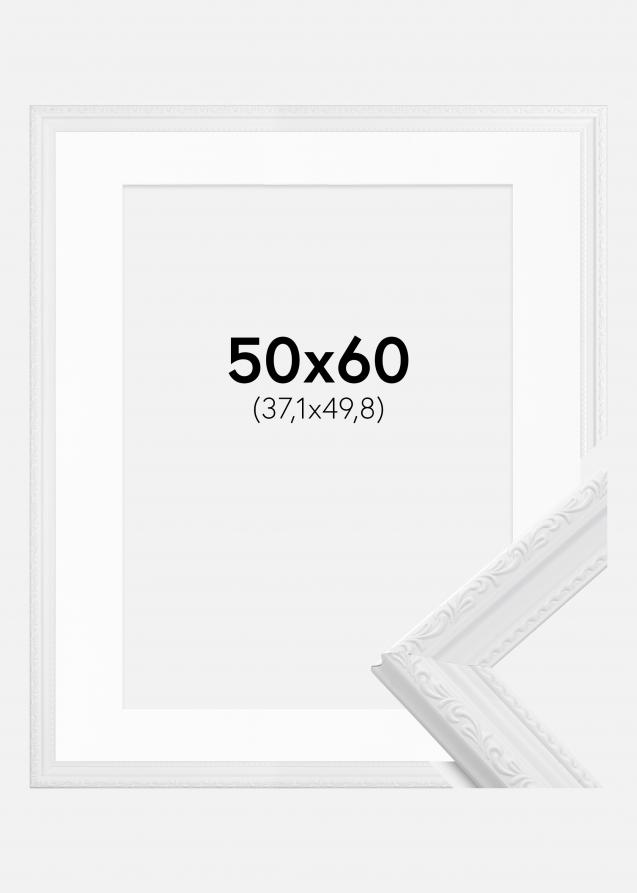 Moldura Abisko Branco 50x60 cm - Passe-partout Branco 15x20 inches