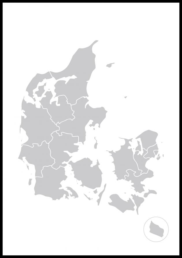 Mapa - Danmfolha - Cinzento Póster