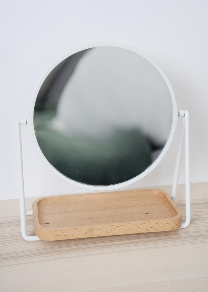 Espelho de mesa Tabuleiro Branco 17 cm 
