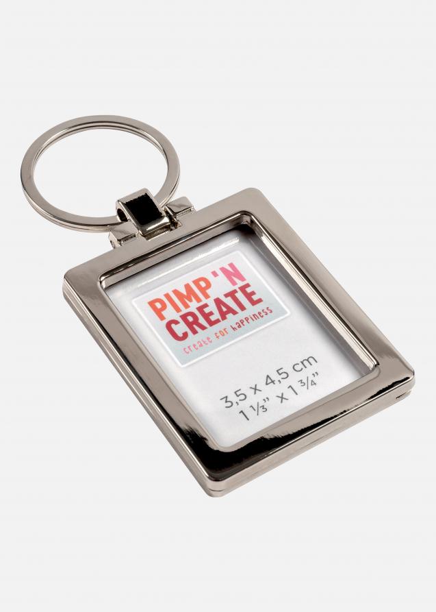 PAC Porta-chaves Prateado för 1 Fotografia i 3,5x4,5 cm