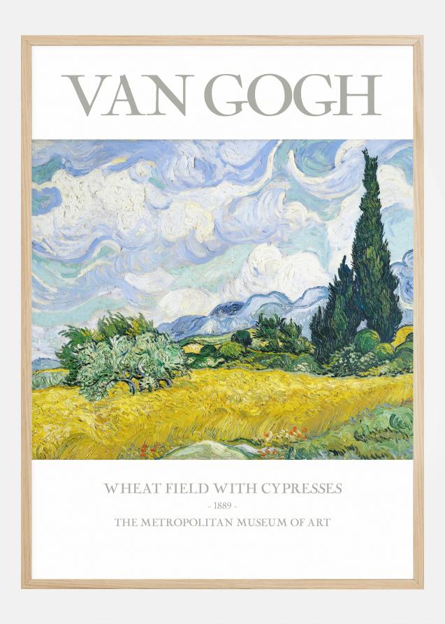 VAN GOGH - Wheat Field With Cypresses Póster