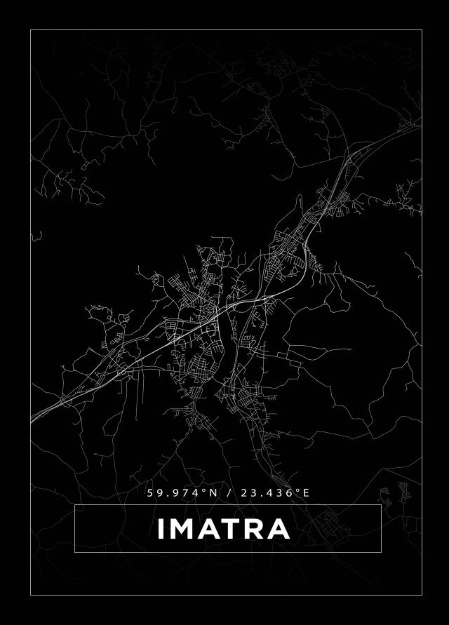 Mapa - Imatra - Cartaz Preto