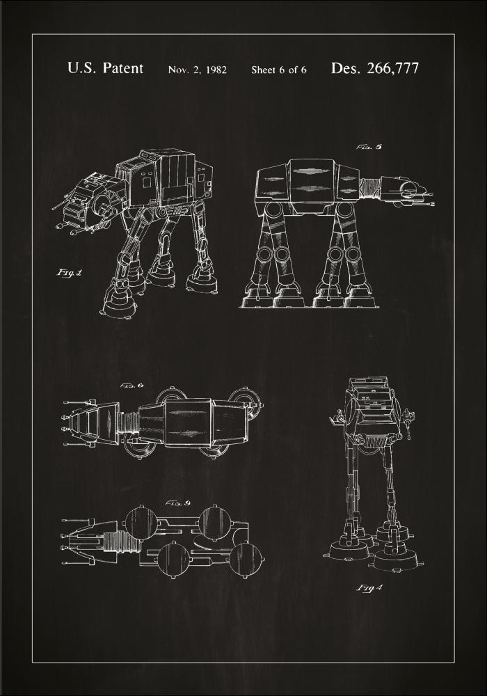 Desenho de patentes - Star Wars - Walker - Preto Pster