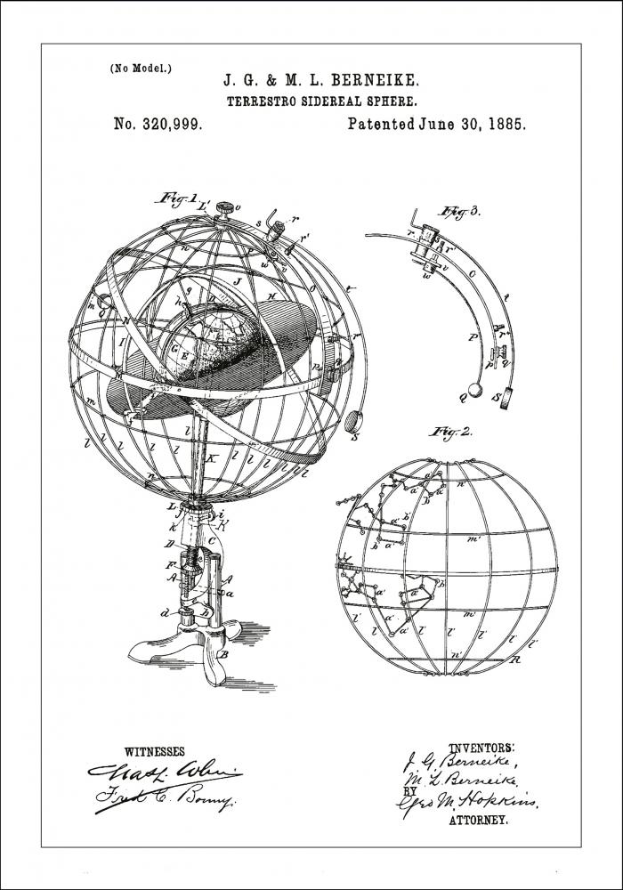 Desenho de patentes - Modelo astronmico - Branco Pster