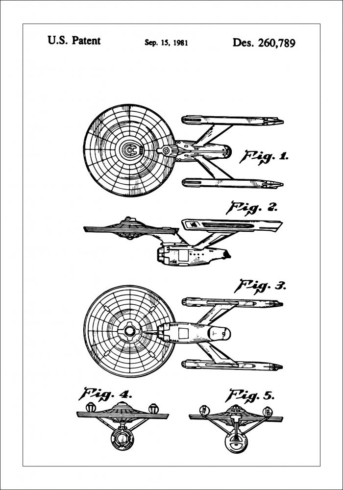 Desenho de patentes - Star Trek - USS Enterprise Pster