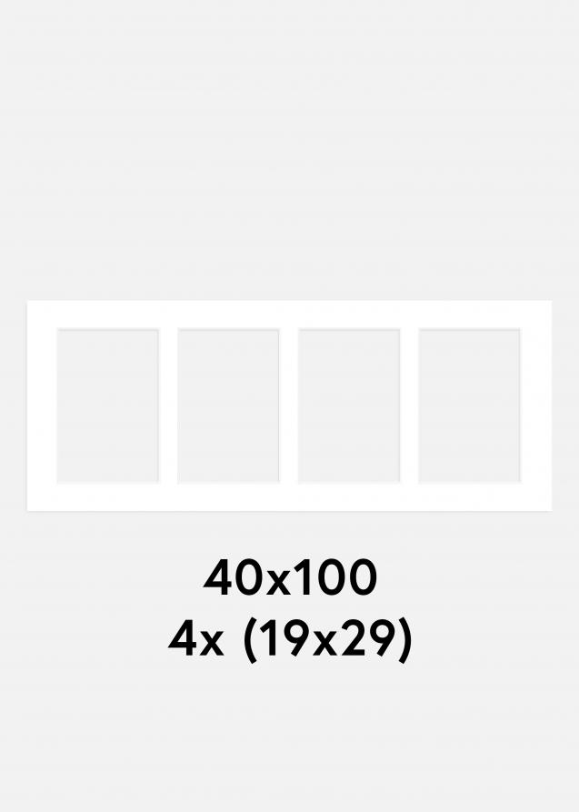 Passe-partout Branco 40x100 cm - Passe-partout p/ conjunto de 4 fotos (19x29 cm)