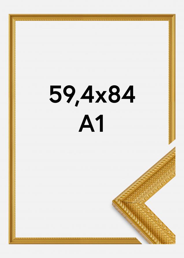 Moldura Lattice Vidro acrílico Dourado 59,4x84 cm (A1)