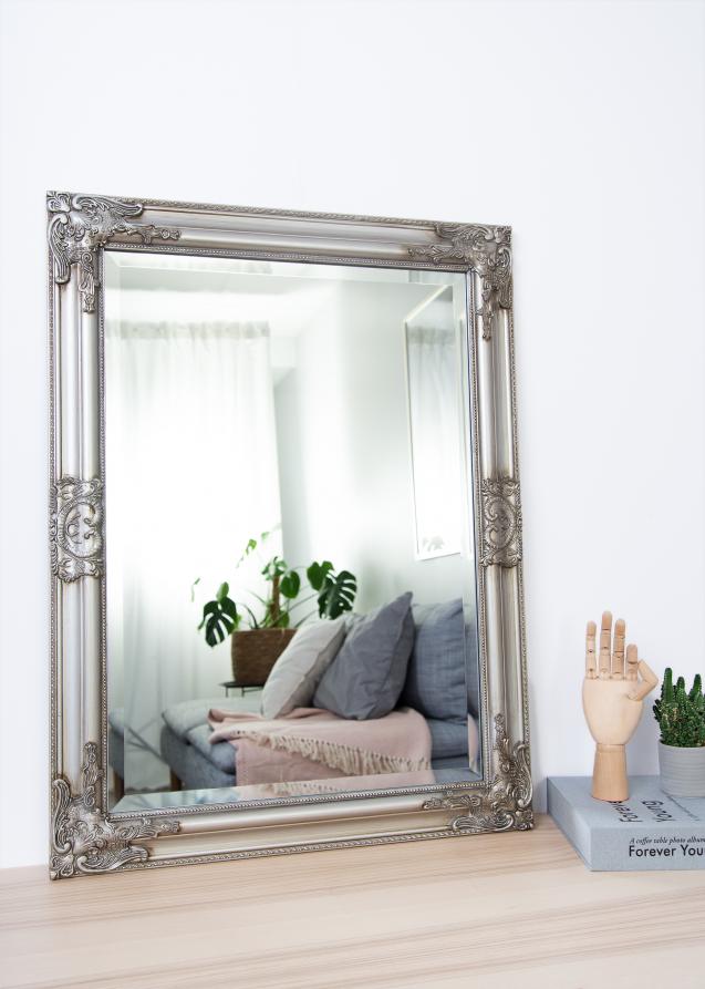 Espelho Bologna Prateado 50x70 cm