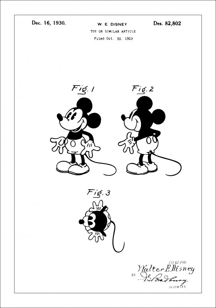 Desenho de patentes - Disney - Rato Mickey Pster