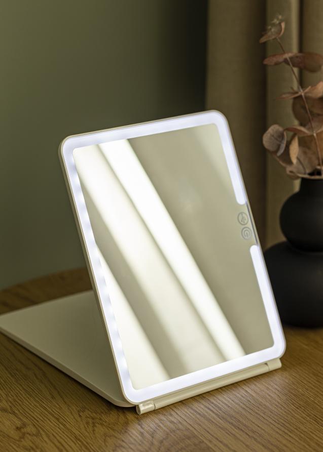 KAILA Espelho para toucador Travel LED Recarregável Branco 19x25 cm