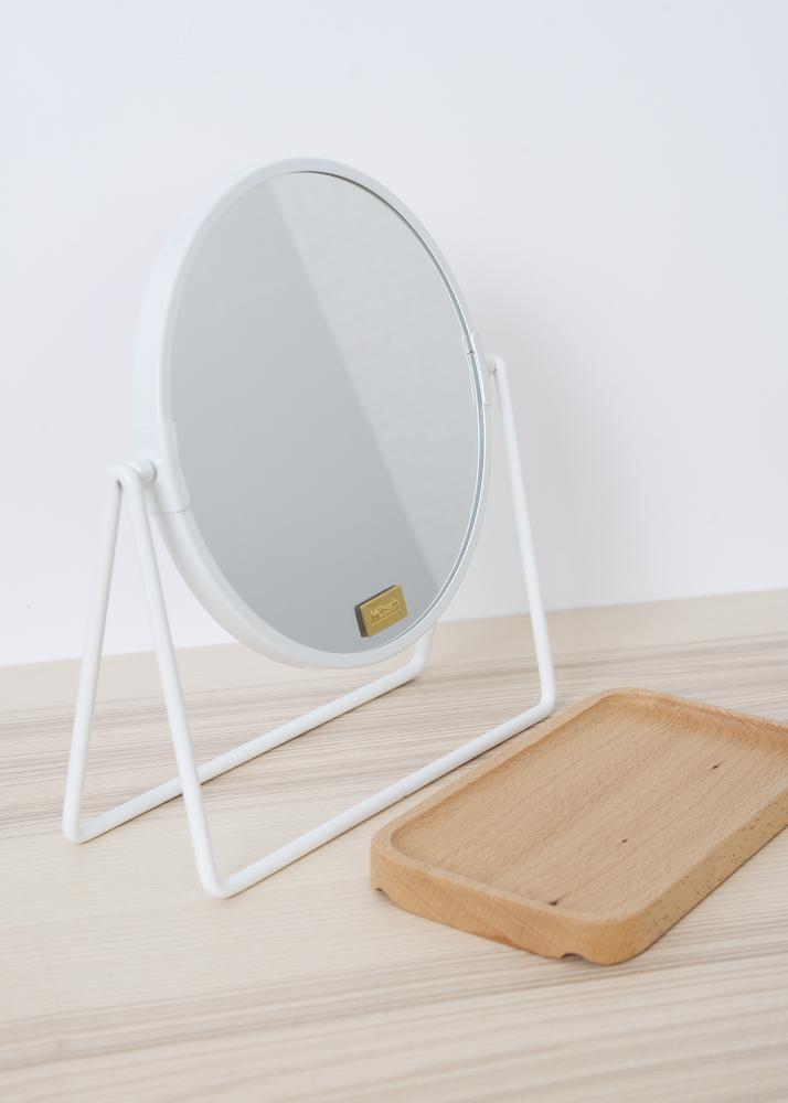 Espelho de mesa Tabuleiro Branco 17 cm 