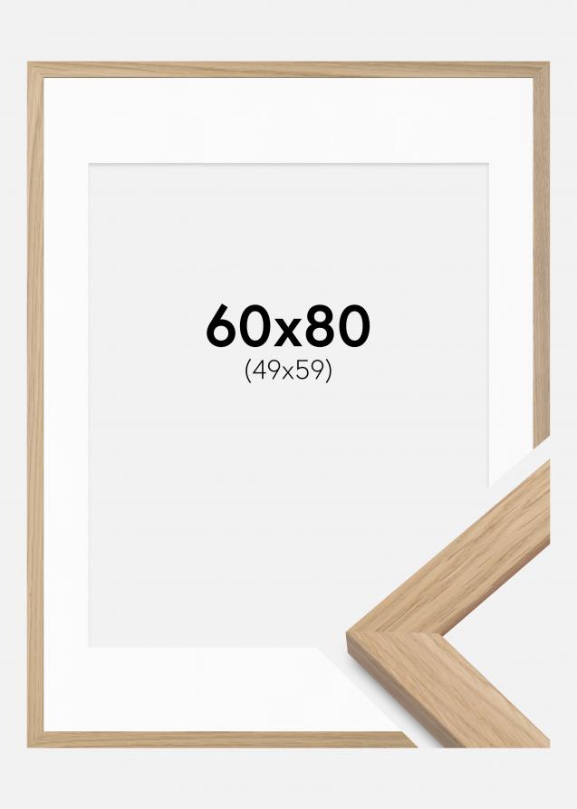 Moldura Oak Wood 60x80 cm - Passe-partout Branco 50x60 cm
