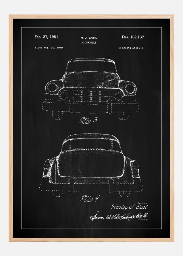 Desenho de patentes - Cadillac II - Preto Póster