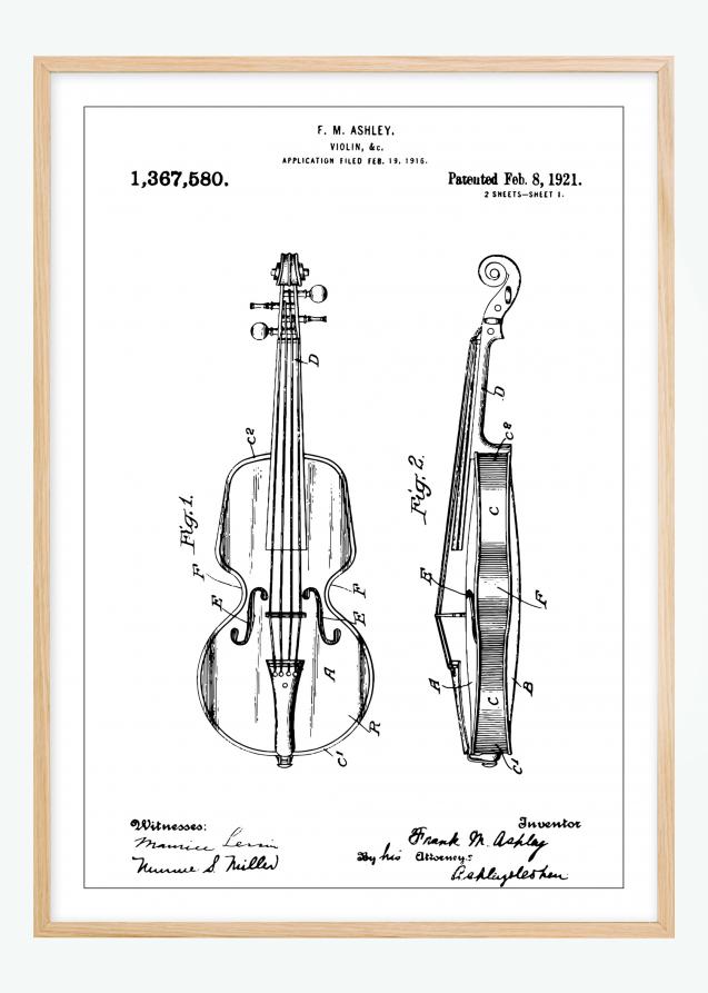 Desenho de patentes - Violino Póster