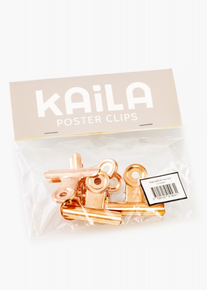 KAILA Pster Clip Rose Gold 40 mm - 4-p