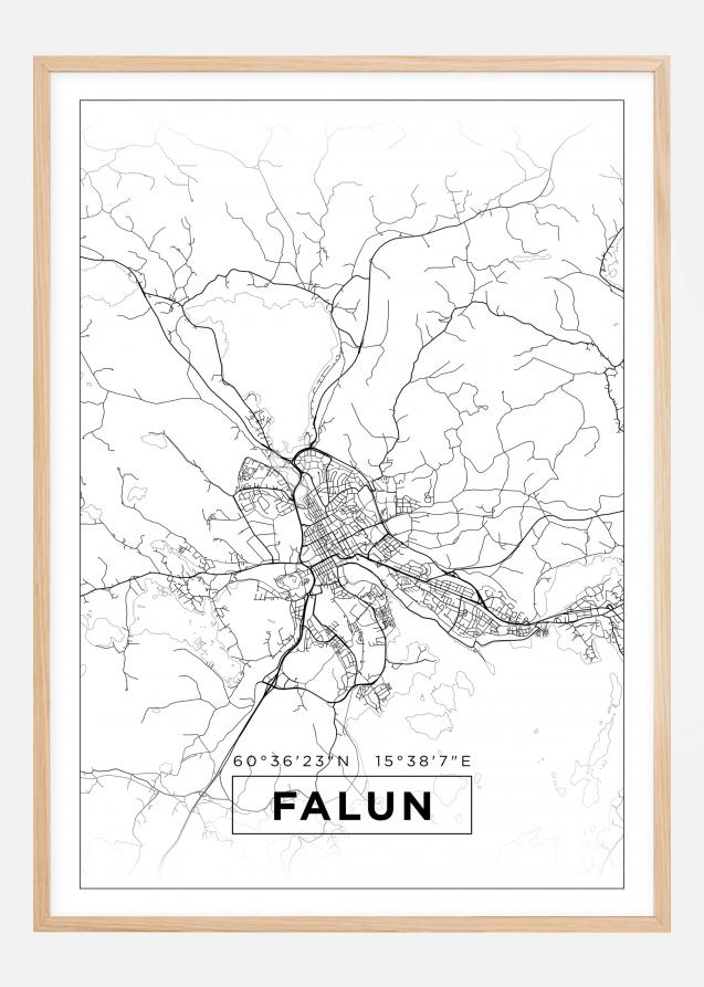 Mapa - Falun - Cartaz Branco