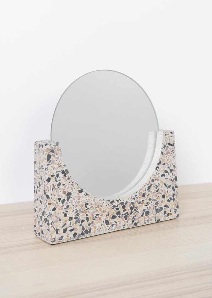 Espelho de mesa Terrazzo Branco 17 cm 