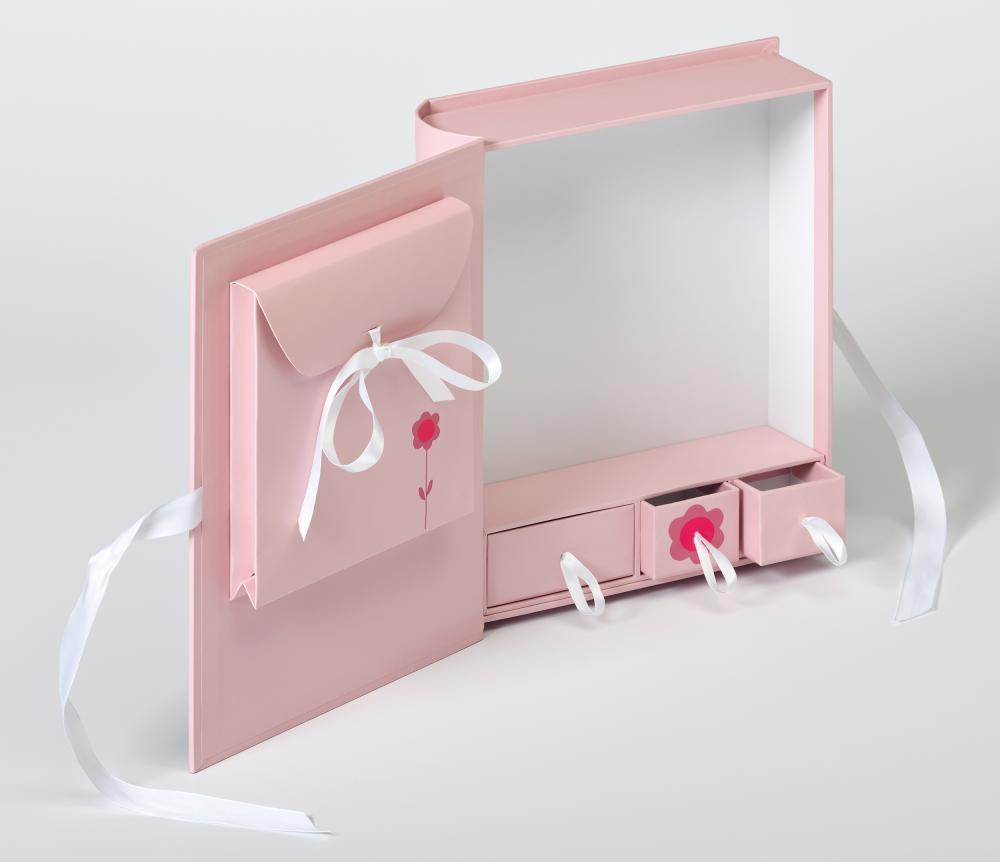 Baby Animal Caixa de presente Cor-de-rosa 27x24 cm