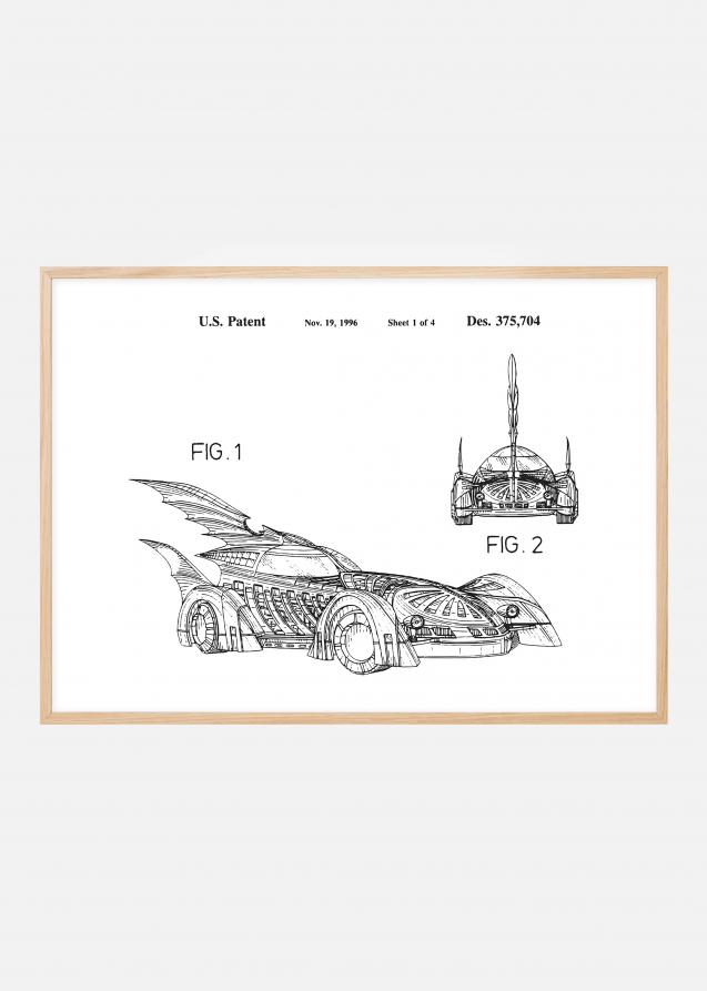 Desenho de patentes - Batman - Batmobile 1996 I Póster