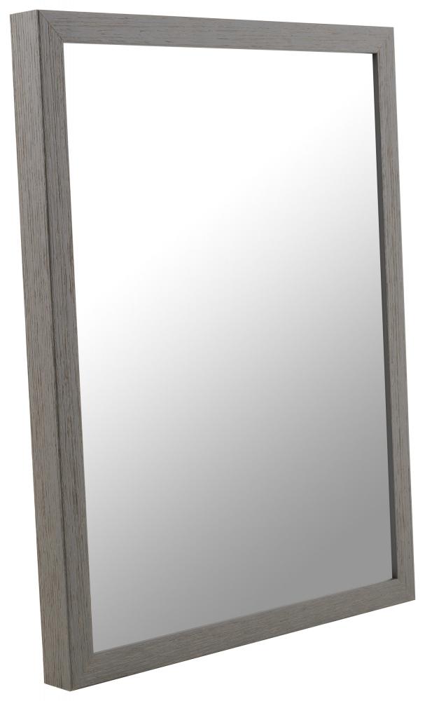 Espelho Btula - Cinzento nervurado - Tamanho personalizvel