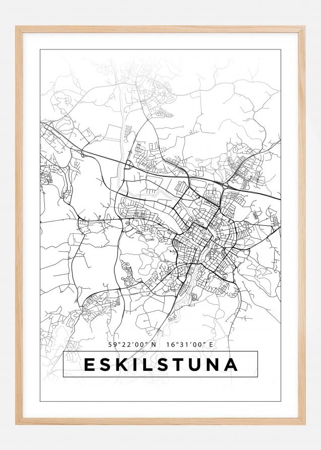 Mapa - Eskilstuna - Cartaz Branco