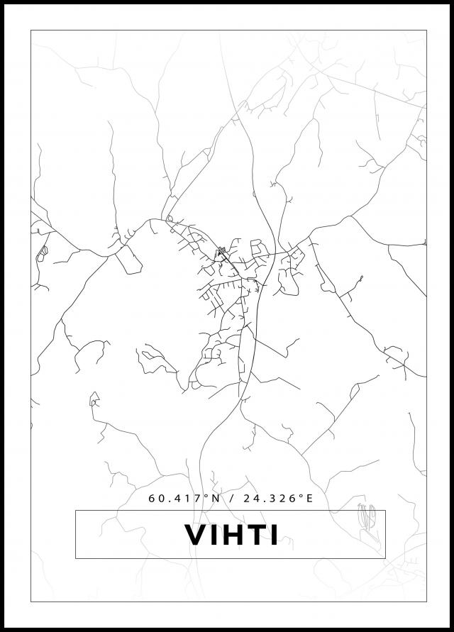 Mapa - Vihti - Cartaz Branco