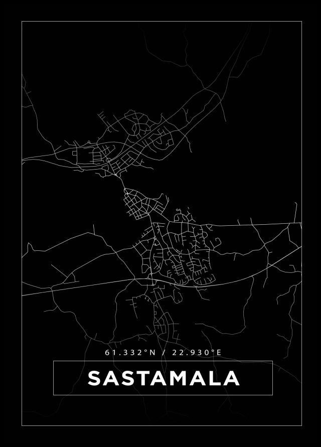 Mapa - Sastamala - Cartaz Preto