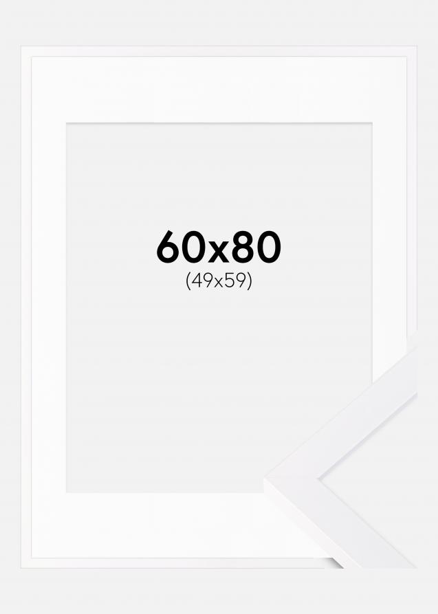 Moldura Selection Branco 60x80 cm - Passe-partout Branco 50x60 cm