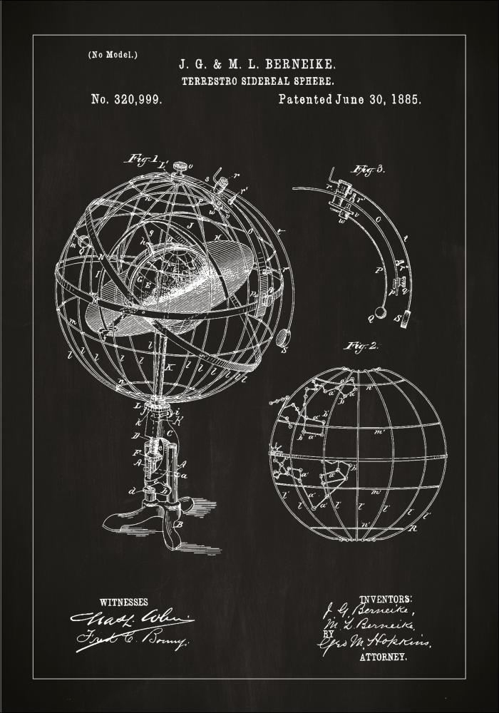Desenho de patentes - Modelo astronmico - Preto Pster