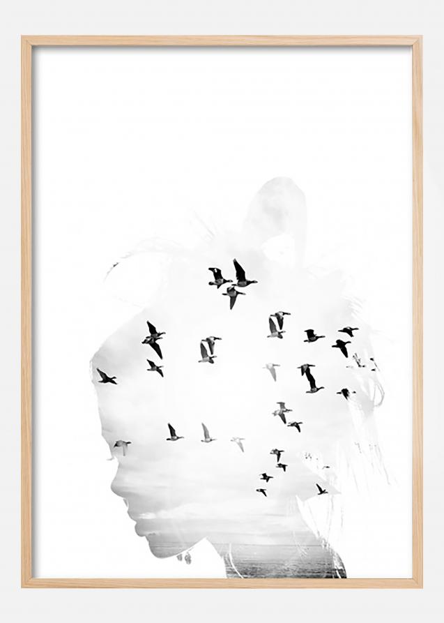 Poster Cabeça de Pássaro P&B