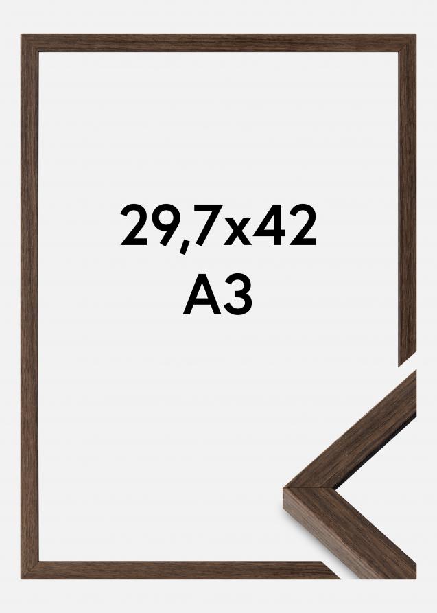Moldura Ares Vidro acrílico Nogueira 29,7x42 cm (A3)