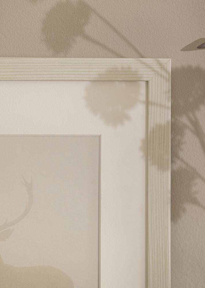 Moldura Fiorito Branco 40x60 cm - Passe-partout Branco 32,9x48,3 cm (A3+)