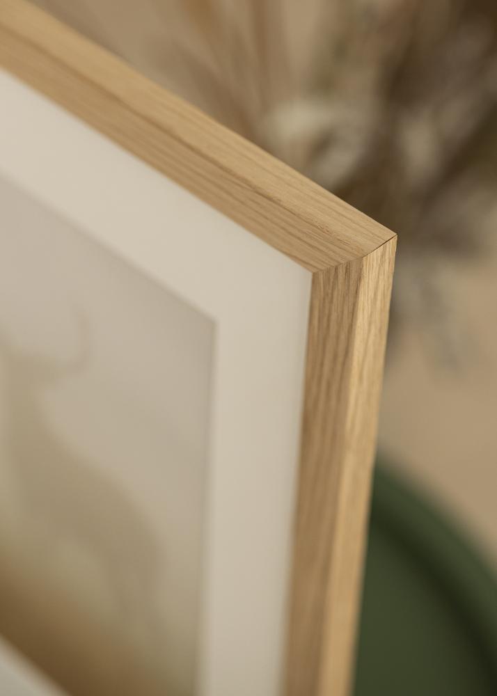 Moldura Oak Wood 50x60 cm - Passe-partout Branco 40x50 cm