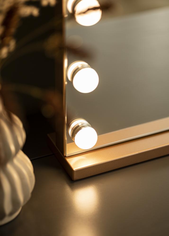 KAILA Espelho para toucador Hollywood 15 Ouro rosado 58x46 cm