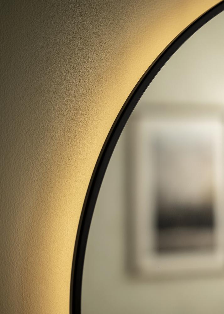 KAILA Espelho Circle LED Preto 80 cm 