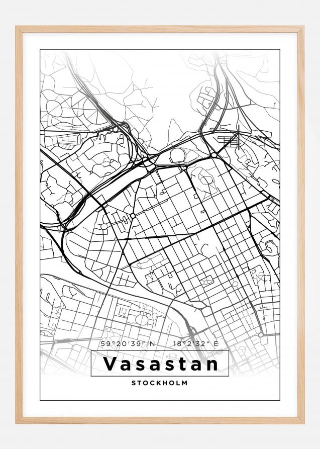 Mapa - Vasastan - Cartaz Branco