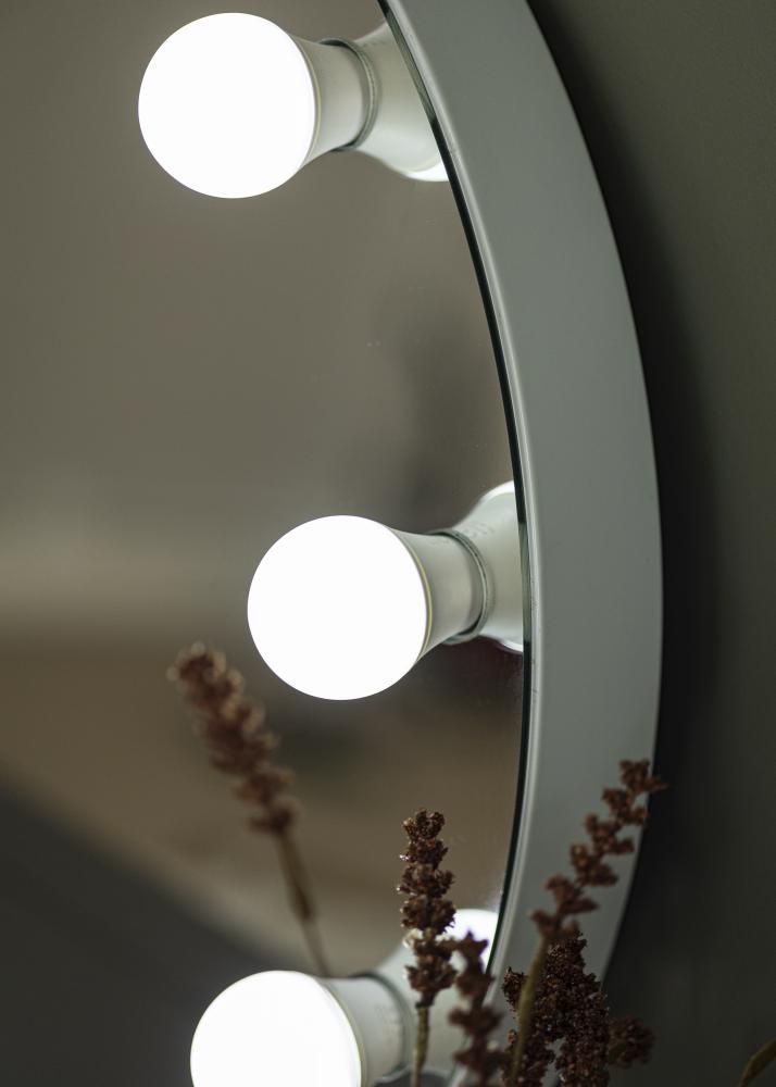 KAILA Espelho para toucador Hollywood 10 E27 Branco 70x65 cm