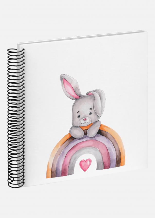 Bunny Malin Álbum de espiral Branco - 24x24 cm (40 Páginas brancas / 20 folhas)